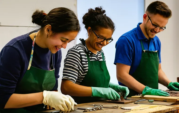 금속공예 크라우드 펀딩 성공 사례 - **Prompt 1: Passionate Metal Artist in Workshop**
    A wide shot capturing a skilled female metal a...