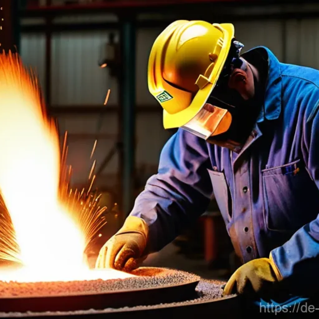 샌드캐스팅과 로스트왁스 비교 - **Prompt 1: The Robustness of Sand Casting**
    "An industrial photograph capturing a skilled found...