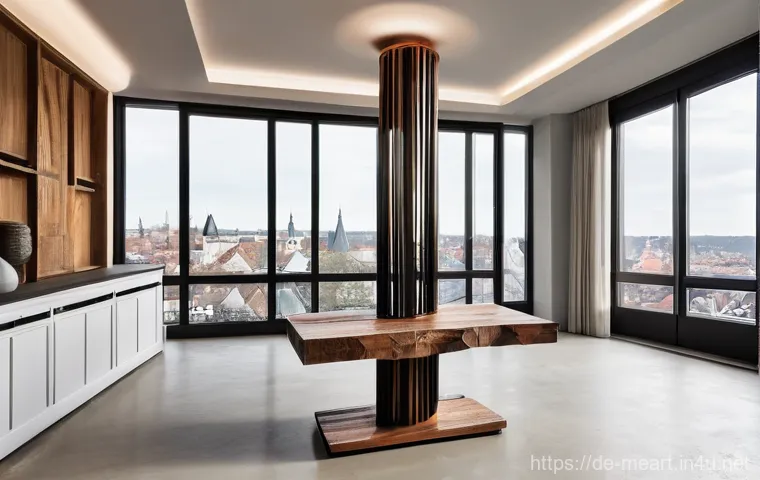 금속공예와 조명 디자인 - **"Modern German Living Room: Illuminated by Innovative Metal Lighting"**
    An inviting, contempor...