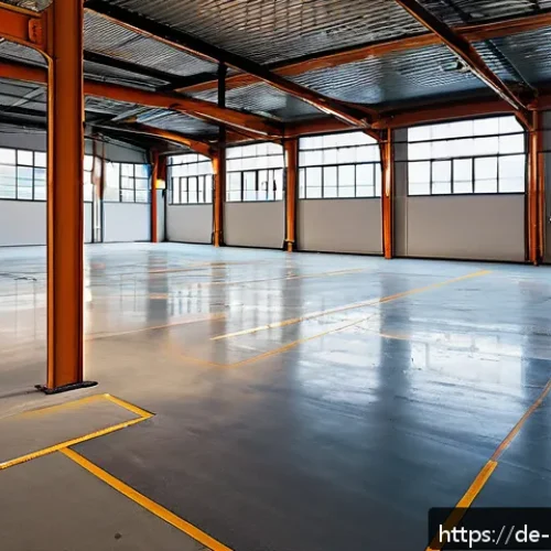 금속공예 공방 위치 선정 - A bright, spacious metal art workshop located in a modern German industrial park on the outskirts of...